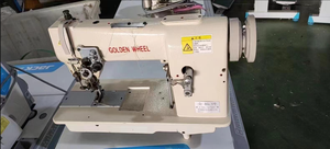 Máquina de coser plana de doble aguja con puntada picot, mango de plástico OEM, rueda dorada, nueva y usada, para bricolaje - Product Image 5