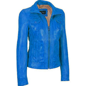 Customized Eco-Friendly Vintage Women's XL Leather Autumn Finished Breathable <b>Sheep</b> <b>Skin</b> <b>Jacket</b> with Cotton Lining - Product Image 3