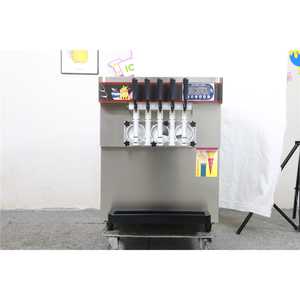 Máquina de helado suave de acero inoxidable con cubierta de mesa, 50-55 L/h, 5 sabores mixtos, tolva de preenfriamiento para cafetería ICM-390T - Product Image 2