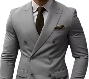 ชุดสูทธุรกิจผู้ชายแบบ 2 ชิ้น ผ้าวอร์สต์ย้อมสีเนื้อผ้าเบา สำหรับงานแต่งงาน ฤดูร้อน ชายหาด งานเลี้ยง งานพรอม วันหยุดพักผ่อน - Product Image 3