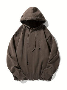 Venta al por mayor de productos populares logotipo personalizado Sudadera con capucha de lana hombres peso pesado liso grueso Sudadera con capucha de lana personalizada básica, mezcla de algodón - Product Image 6