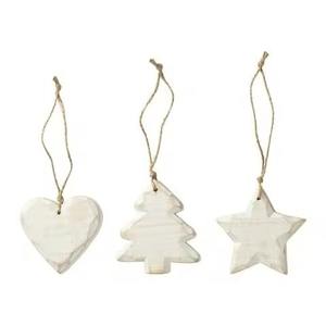 Adornos colgantes de Navidad de madera de estilo Vintage, decoraciones para árboles de vacaciones, encanto rústico - Product Image 3