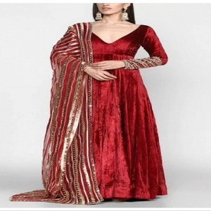 Costume Salwar Kameez en lin de style indien et pakistanais avec broderies pour femmes, robe de style musulman lourd, Kurtis - Product Image 3