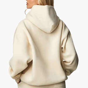 ชุดวอร์มผ้าฟลีซหนานุ่มแบบกำหนดเอง ขายส่ง ชุดกางเกงมีฮู้ดสำหรับผู้หญิง ทรงหลวม ชุดเซ็ทสองชิ้น - Product Image 5