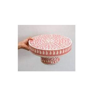 Luxury Decorative Bone Inlay and Wood <b>Cake</b> Stand with <b>Glass</b> <b>Dome</b> Tabletop Centerpiece <b>Cake</b> Stand with Sale - Product Image 5