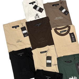 Camiseta de nuevo diseño para hombre, camiseta de secado rápido, transpirable, cuello redondo, estampado sólido, técnicas de lavado teñidas de hilo corto - Product Image 1