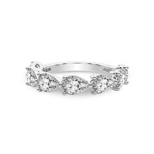 Joyería de lujo personalizada 18K oro blanco real forma de pera corte punta ajuste laboratorio cultivado anillo de diamante para mujeres con certificado IGI - Product Image 1