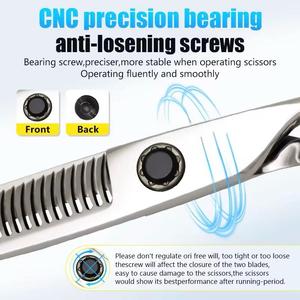 Ciseaux professionnels droits en acier inoxydable pour droitier Ciseaux amincissants Salon de coiffure Ciseaux texturés Coiffure pointue - Product Image 4