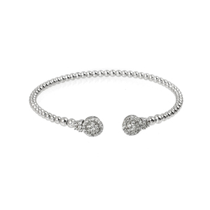 Attractive Stunning 925 Sterling <b>Silver</b> CZ Gemstone <b>Adjustable</b> Bangle Jewelry - Product Image 2
