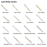Bande lumineuse LED SMD 2835 48V en option, étanche IP20/IP65/IP67, largeur 10mm, découpe 40M/rouleau