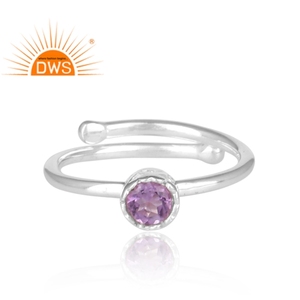 Bague empilable en argent sterling fin de qualité supérieure, marque DWS, avec pierre précieuse améthyste naturelle, certifiée, pour bijoux personnalisés tendance - Product Image 3