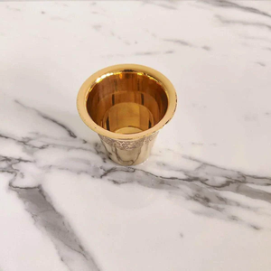 Verre à boire gravé à la main en verre métallique en laiton de finition antique pour la vaisselle pour la fête restauration hôtel restaurant usage domestique - Product Image 3