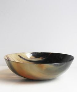 home Brown & Town Horn Round Shallow Display Dish Tray Luxury Hot Selling Buffalo Decorative Bowl <b>Shaving</b> Serving & Decorative - Product Image 4