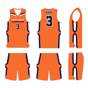 Juegos de uniformes de baloncesto bordados e impresos por sublimación de diseño personalizado OEM de talla grande 100% tela de poliéster Número de nombre personalizado - Product Image 5