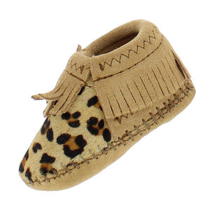 Minnetonka Leopard Riley Infant/Toddler <b>Shoes</b> Color: <b>Tan</b>/Brown 100% Authentic - Product Image 3