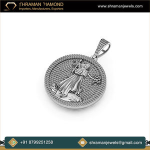 Collar y Dijes de Plata 925 con Baño de Rodio y Moissanita, Diseño de Moneda Americana de la Libertad, con Colgante de la Paz, Regalo de Moda Personalizado - Product Image 3