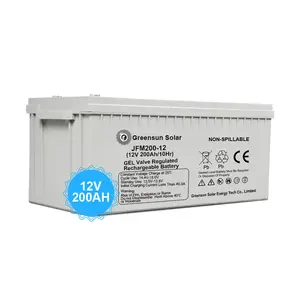 价格便宜的12v 100ah 200ah密封铅酸UPS太阳能电池供应