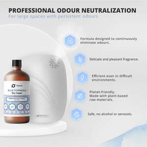 Neutralisateur d'odeurs à vapeur sèche Formule bleue standard : Odeurs de sueur, de fèces, de fumée et de solvants - Fût de 25 kg - Vrac - Product Image 4