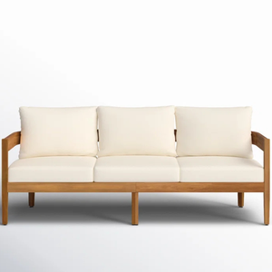 Canapé trois places Ensemble de canapés de patio extérieur Coussin en tissu imperméable Tissu imperméable blanc pour jardin extérieur - Product Image 1