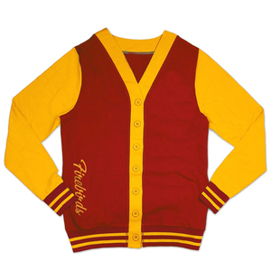 Nuevo logotipo bordado personalizado botón primavera invierno Casual ODM OEM hombres mujeres cárdigan de punto cuello en V hermandad fraternidad - Product Image 1