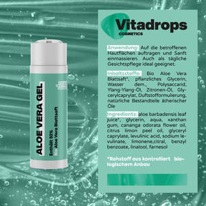 Vitadrops Gel d'Aloe Vera 93% avec Acide Hyaluronique Ingrédients Herbacés Hydratant pour le Visage, le Corps et les Mains Fournisseur OEM - Product Image 4