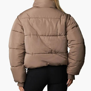 Veste matelassée en toile et en nylon avec logo personnalisé professionnel pour femmes, matelassée, grande taille, imperméable, vêtements d'extérieur, vente chaude - Product Image 2