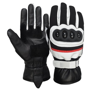 Diseño personalizado Hombres Mujeres Guantes de carreras de dedo completo Guantes de cuero a prueba de viento para motocicleta Protección de nudillos para motocicleta - Product Image 3