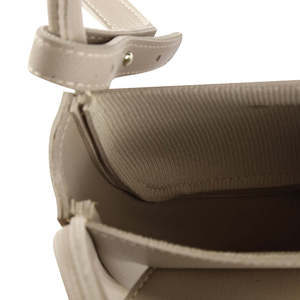 Beige Faux Leather Shoulder <b>Bag</b> Structured Handbag with Flap Closure, Top Handle & Adjustable Strap, Elegant <b>Crossbody</b> Purse - Product Image 5