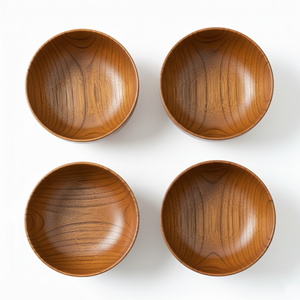 Juego de Tazones de Bambú Modernos, Ecológicos y Pulidos de Primera Calidad, 4 Piezas, Vajilla para Fiestas, Cocina, para Curry, Sopa y Aperitivos - Product Image 2