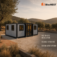 BlocNEST Maison Conteneur de Luxe Extensible, Bungalow Préfabriqué, Villa avec Aménagement Flexible pour la Vie Familiale