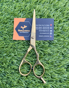 Tijeras profesionales de corte de pelo de acero inoxidable de 5,0 pulgadas al por mayor, tijeras de peluquero con punta de hoja afilada de Color dorado - Product Image 1