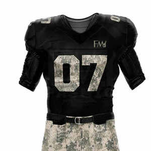 Uniforme de fútbol americano personalizado de último estilo para adultos hecho de poliéster manga corta servicios OEM al por mayor - Product Image 1