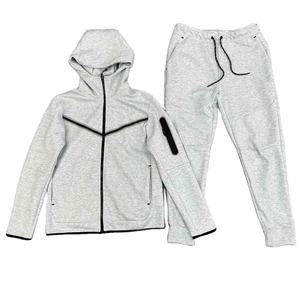 Vente en gros de survêtements coupe ajustée pour hommes logo personnalisé polaire technique survêtement de jogging latéral survêtement polaire technique - Product Image 2