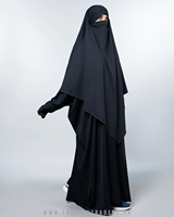Khimar Hijab à Capuche en Jersey de Coton de Haute Qualité, Respirant, Séchage Rapide, Léger, Taille Unique, Noir, pour Mariage, Tenue Modeste pour Femmes Musulmanes