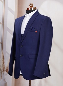 Traje Clásico Azul Rey de Tres Piezas de Fabricación India para Bodas, Negocios y Eventos Formales, Disponible para Exportación - Product Image 3
