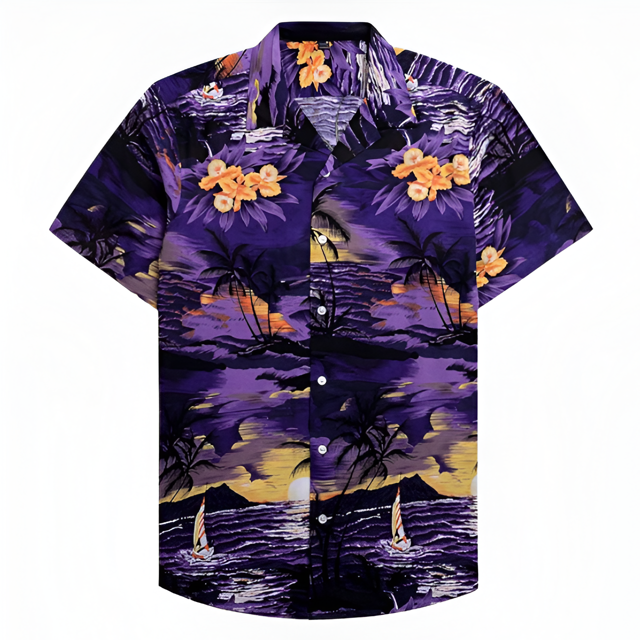 พระอาทิตย์เซ็ทมะพร้าวสีม่วง