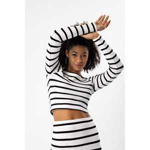 <b>Black</b> Striped <b>Long</b> <b>Sleeve</b> <b>Top</b> - Product Image 2