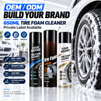Nettoyant Mousse pour Pneus OEM ODM 650ml à Base d'Huile, Spray Brillance pour Pneus de Voiture, Mousse Riche, Nettoyage, Brillance, Protection, Marque Privée, Entretien Automobile