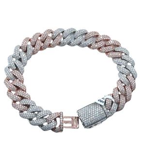 Pulsera Reversible con Eslabones Cubanos de Miami de 17mm, Oro Rosa Real de 10K - Product Image 1