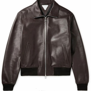 Vente en gros de longue veste en cuir monochrome vintage col montant enduit d'hiver imperméable fabricant d'extérieur mince - Product Image 2