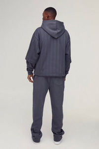 Ensemble de survêtement homme OEM personnalisé, coupe régulière, design oversize, délavage acide, impression sérigraphique, haute qualité, prix usine, 100% - Product Image 5