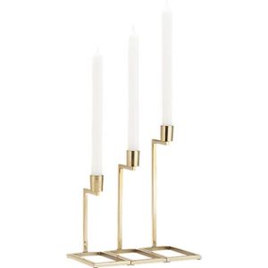 Lot de 3 bougeoirs faits à la main en métal doré Style royal de luxe Ins Design Cylindrique unique Décoration de Noël Autres bougies - Product Image 3