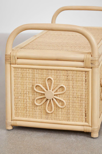 กล่องเก็บของเล่นและเสื้อผ้าสำหรับเด็กทำจากหวายที่มีลวดลายกลีบดอกไม้สวยงามตู้เก็บของสำหรับเด็กที่สวยงาม - Product Image 2