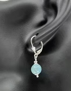 Pendiente colgante de cristal de Larimar Natural de grado A de gran calidad, piedra preciosa blanca, regalo perfecto para su regalo de cumpleaños, regalo de aniversario - Product Image 3