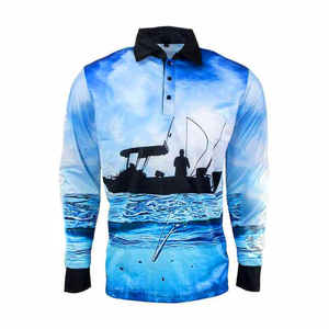 Personnalisable UPF 50 Maillot de pêche polo grande taille imperméable Chemises en polyester spandex de haute qualité Sublimation à séchage rapide - Product Image 4