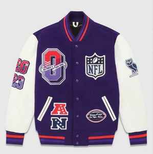 แจ็กเก็ตเบสบอลมหาวิทยาลัยไซส์ใหญ่พิเศษสำหรับผู้ชายเสื้อแจ็กเก็ตเบสบอลปักโลโก้แบบกำหนดเอง - Product Image 2