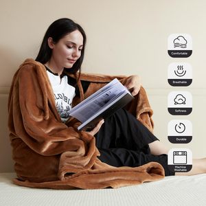 Choc Chick mặc chăn hoodie, Sherpa hoodie chăn dành cho người lớn Fluffy siêu mềm, giường ném chăn quà tặng cho phụ nữ người đàn ông - Product Image 5