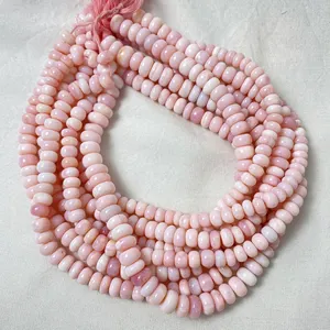 Cuentas de ópalo rosa para hacer pulseras, cuentas de ópalo de la India - Product Image 1