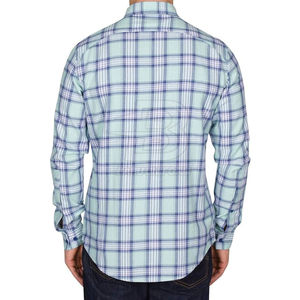 <b>Mens</b> Soft Cotton <b>Flannel</b> <b>Shirt</b> in Blue with Protective <b>Shirt</b> for Heavy Duty Work custom made in pakistan for bikers safety - Product Image 3