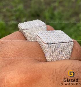 Bague Hip Hop en argent sterling 925 entièrement glacée avec des diamants taille ronde cultivés en laboratoire accessoire de mariage de luxe - Product Image 2